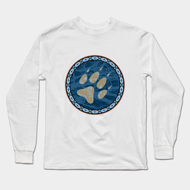 Cunning Gray Wolf Print Long Sleeve T-Shirt by Mindscaping